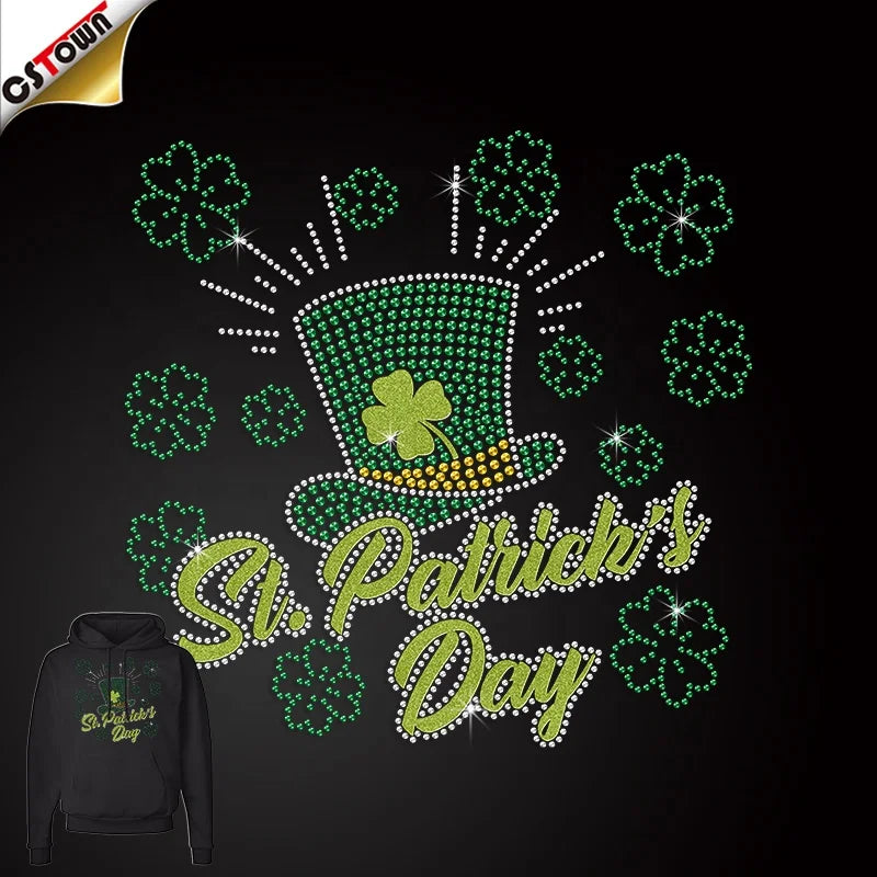 New Arrivals Rhinestone Transfer T-Shirt Custom Hot-Fix Saints Rhinestone Iron on Transfer