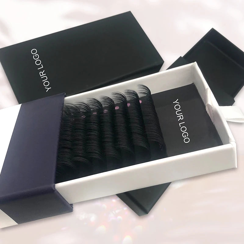 Premium Silk Soft Mink Eyelash Extensions Natural Eyelash Extensions Private Label Custom Lash Extension Supplies