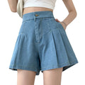 Plus Size Women's Denim Shorts Summer A-line Boot Cut High Waisted Casual Jeans Canvas Patchwork