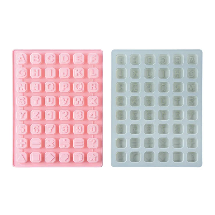 3D 48 Holes Alphabet Letter Numbers Silicon Mold Chocolate for DIY Candy Fondant Ice Cube Silicon Moldes Para Chocolate