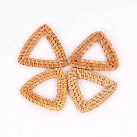 New Arrivals Triangle Shaped Rattan Craft Supply Earring Accessories Diy Making Rattan Triangle Accessories