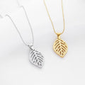 Fashion Jewelry Wholesale Polished Carved Leaf Customized Name Words Geometric Titanium Stainless Steel Necklace for Women B-433