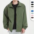 Low MOQ Custom Logo Blank Coaches Jacket Lapel Collar Windbreaker Loose Design Zipper-up Polyester Jacket