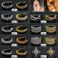 Brass Ear Cuff Gold Plated Silver Color Micro Pave CZ Zircon Classic Claw Setting Clip No Hole Non-Piercing Small Children's