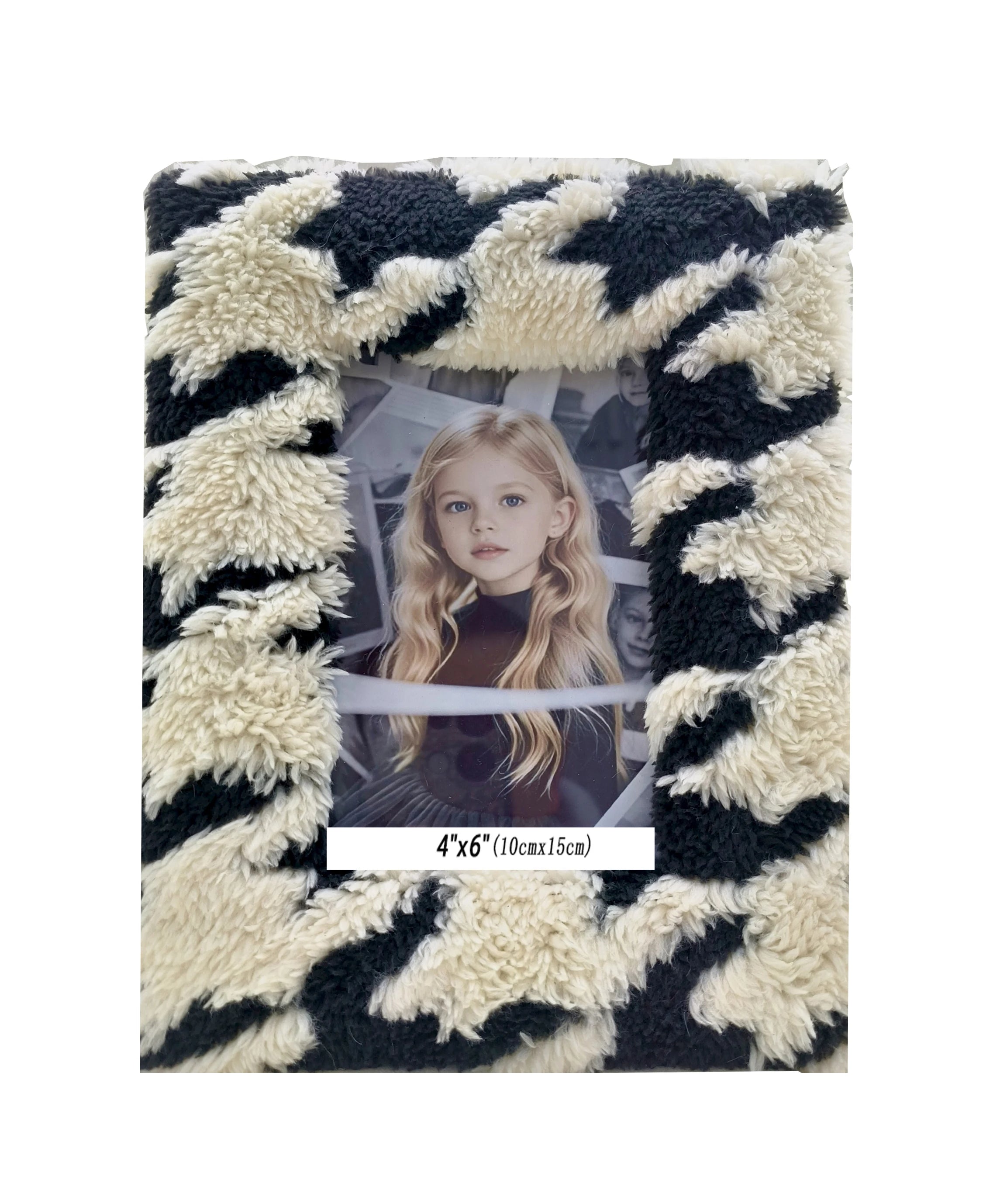 Handmade New Picture Photo Frame 4x6 Inches Wood Photo Frame Glass Chevron Pattern Table Stuffed Velvet for Home Decoration