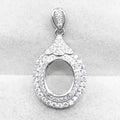 Sterling Silver 9*11mm Semi Mount Pendant Empty Support Blank Claw Setting S925 Mountain Base Without Center Stone for DIY Inlay