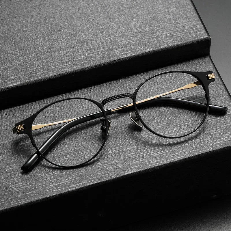 S-391 Pure Titanium Glasses Frame Men Oval Optical Myopia Prescription Eyeglasses Frame Women Luxury Brand Small Eyewear