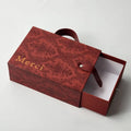 Custom Logo Luxury Paper Drawer Gift Packaging Box With Leather Handle