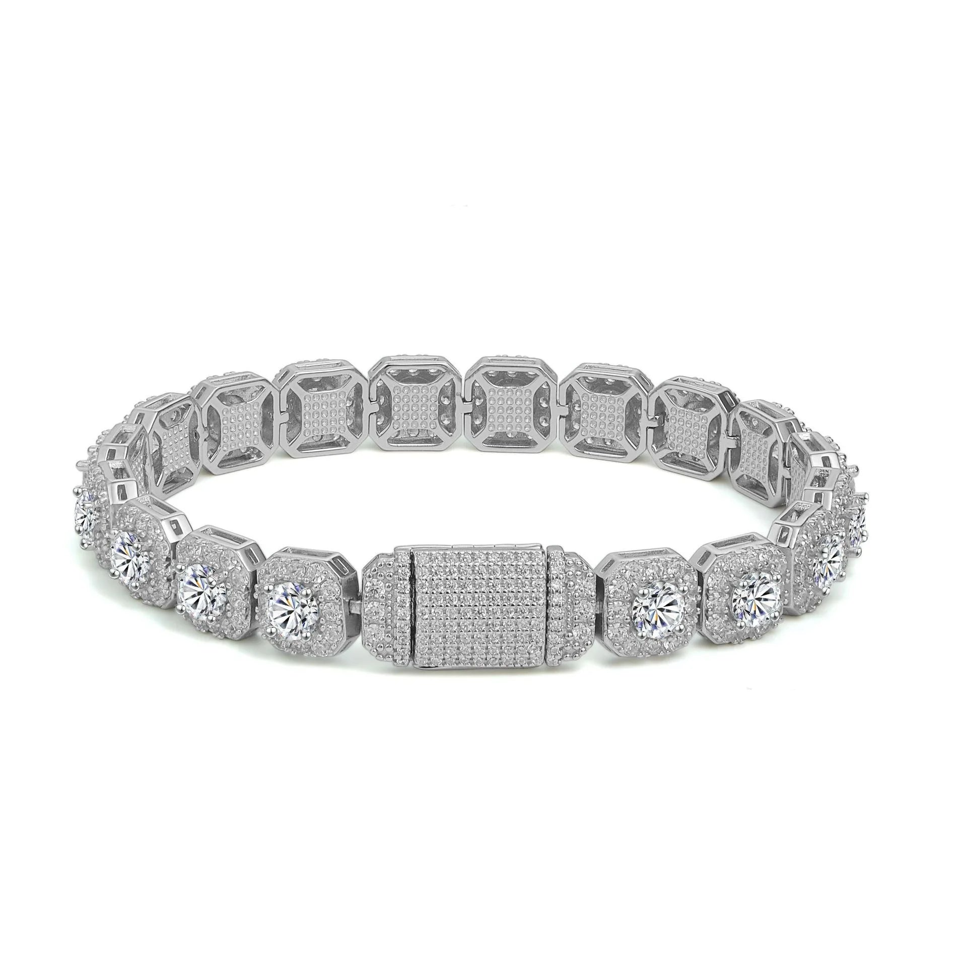 Silver 925 Original Brilliant Cut Diamond Test Past Each Stone 0.5 Carat D Color VVS1 Moissanite Tennis Bracelet Fine Jewelry