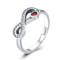 BAMOER 100% 925 Sterling Silver Infinity Love Forever Heart Clear CZ Finger Ring for Women Wedding Engagement Jewelry SCR415
