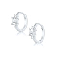 Fashion Jewelry Simple Square Gem Hoop Earrings 18k Gold Plated S925 Silver Pave Zircon for Women Party