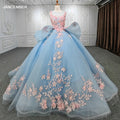 Jancember DY9510 Elegant Sleeveless O-neck Flower Ball Gown Formal Evening Dress