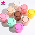 Best Selling Cute Plastic Cup Package Beauty Makeup Blender Jar Travel Cases Makeup Sponge in Coffee Cup