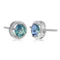 Classical Square Round Stud Earrings 6 Colors Silver Gold Rose Gold Plated Simple Zircon Stud Women Earrings
