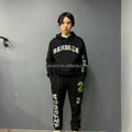 Custom Men's Hoodies Sweatshirts Suit High Quality Oversized Tracksuit Custom Rhinestone Logo Sweatpants and Hoodie Set Men