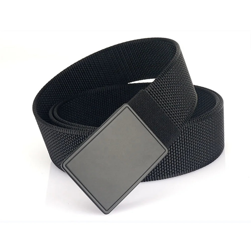 TUSHI Customizable Nylon Casual Pant Straps Wear-Resistant Zinc Alloy Metal Automatic Buckle 3.8cm Width 125cm Length Belt
