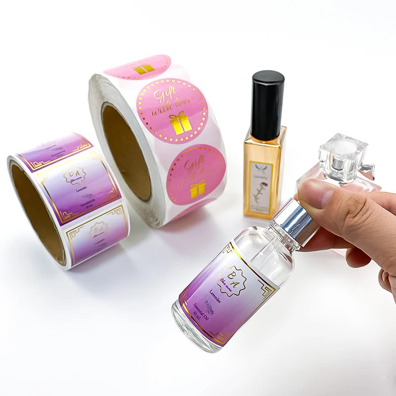 Custom Printing Vinyl Waterproof Design Private Label Cosmetics Bottle Labels