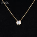Starsgem Lab Diamond Jewelry Bezel Set 14K Yellow Gold With IGI Certificated DEF VS Lab Grown Diamond Necklace