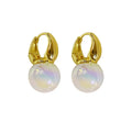 Trendy 14K Gold Plated Freshwater Pearl Huggie Earrings Jewelry Faux Pearl Hoop Earrings Women Jewelry