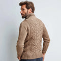 Men's Stylish Cable Knit Wool Turtleneck Pullover Warm Winter Sweater and Christmas Print Custom Machine Weaved