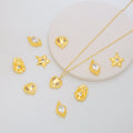 DIY Jewelry Making Accessory Pendants Gold Plated Brass Zircon Charms Not Rust Not Allergic Irregular Shape Pentagram Pendant