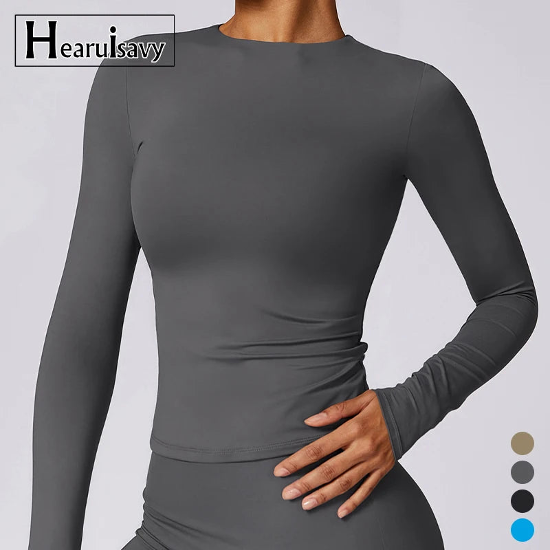 Tight Long-Sleeved Yoga Clothes Casual Wear Running Sports Long Sleeve T-Shirt Gym Tops Apparel Stock Women Clothes