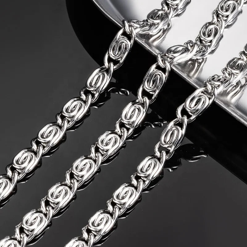 Best Jewelry Supplier's 5.5mm Stainless Steel Chain Spiral Design Interwoven Rustproof Vortex-Like Link for Accessories