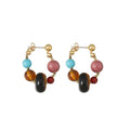 Shescity Fashion Minimalist Trendy Designer Post Earrings Colorful Natural Stone Agate Jewelry for Women