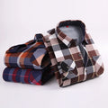 MS-53 Men's Winter New Style Plus Velvet Thick Warm Long-sleeved Plaid Shirt Middle-aged Business Plus Size Fashion Slim Shirt