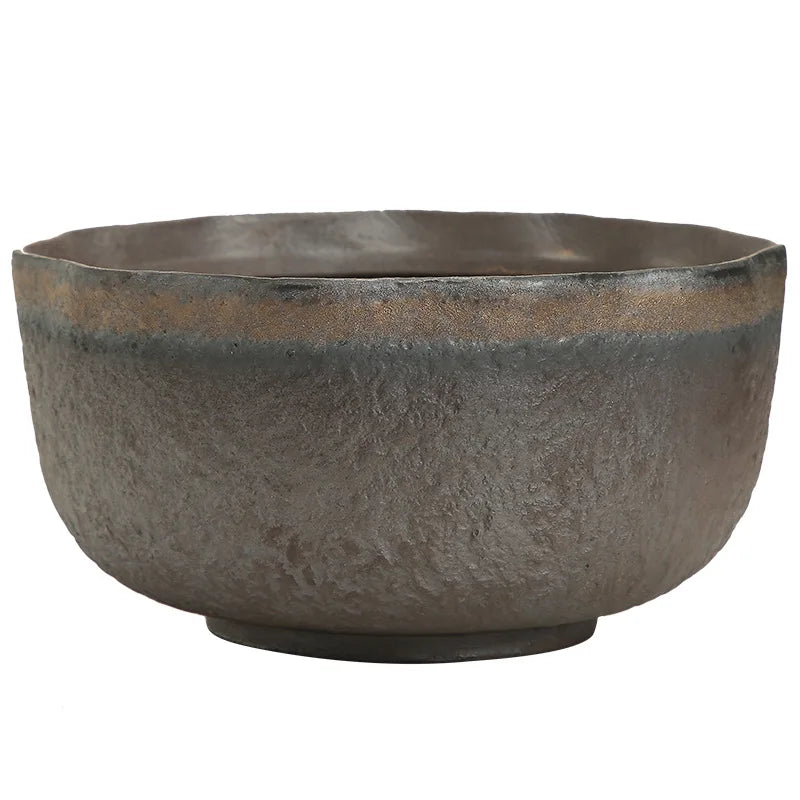 Japanese Style Retro Kiln Transmutation Ceramic Hammer Pattern Cup Wash Writing-Brush Washer Gilding Glaze Tea Basin
