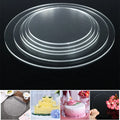 AK 2Pcs/set Custom Logo Round Square Clear Acrylic Disc Cake Tools Bases Board Para Pastel Cast Acrylic Frosted Accessories