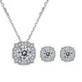 2025 New Arrival Gorgeous Stud Earrings Moissanite Necklace Bracelet 925 Sterling Silver Jewelry Sets for Girls