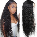 T Part Human Hair Lace WigLong Straight Side T Part Human Hair WigMiddle Water Wave Body Wave 150% Density