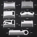 Detangling Straighten Custom Logo Women Girls Stainless Steel Wide Tooth Beard Combs Barber Metal Cutting Hair Oil Comb for Men