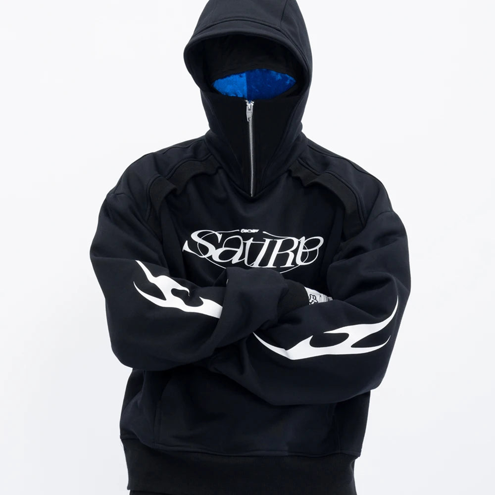 High Street Custom Printed 100% Cotton Fleece Unisex Half Zip Hoodie with High Collar Crop Top Design for Autumn