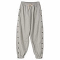 Customized Logo Snap Button Side Seam Drawstring Waist Jogger