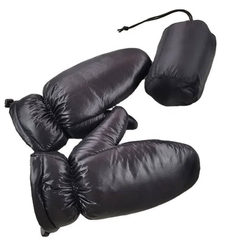 Windproof Waterproof Ultralight Outdoor Down Mittens 650 Fill Power Nylon Fabric Camping Winter Gloves Customized Dimensions