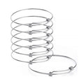 Wholesale Adjustable Expandable Wire Blank Stainless Steel Bangle Bracelet for Jewelry Making 2.6 Inches MegaBDM