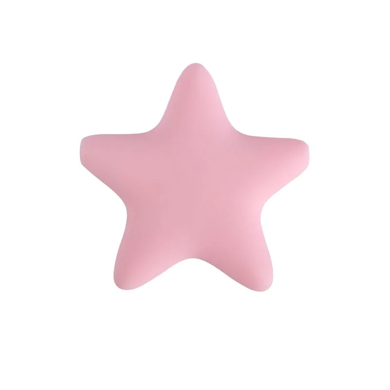 Wholesale Certified Food Grade 12 Colors Baby Teething Necklace Jewelry 45mm Star Silicone Beads for DIY Toys