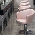 Reclining Hydraulic Hairdressing Chairs Hair Salon pink Salon Chair With Mirror