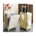 Gift Custom New Designer Front Open Smart Trolley Case with USB Port  Cup Holder & Waterproof Feature Smart Luggage Suitcase