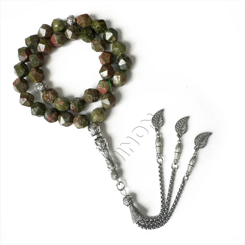 Natural Tiger's Eye Islamic Rosary Prayer Beads with Silver Plated Accessories 10mm Beads Unisex Gift for Anniversary