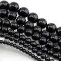 Factory Direct Sales Solid Color  Loose Beads Black Obsidian Glass Beads for Jewelry Making