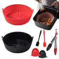 Multifunction Silicone Air Fryer Liners Set Round Oven Basket Kitchen Accessories Bakig Pots with Oven Mitts