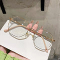 2025 Vintage Designed Polygon Shaped Portable Metal Anti Blue Light Glasses