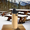 HUFA 304 Stainless Steel Classic Bamboo Shell Design Vacuum Flask Bottle Coffee Tea Cup Rubber Handles Camping