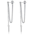 Fashion High Quality Silver Threader Earring Stainless Steel Pendant Earrings for Women