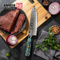 Hot Selling Abalone Handle AUS10 45layers High Carbon Damascus sharp Kitchen Knife with Custom logo