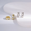 Wholesale Earrings Jewelry Gold Rhodium Plated Cubic Zirconia Heart Huggie 925 Sterling Silver Fine Jewelry Earrings