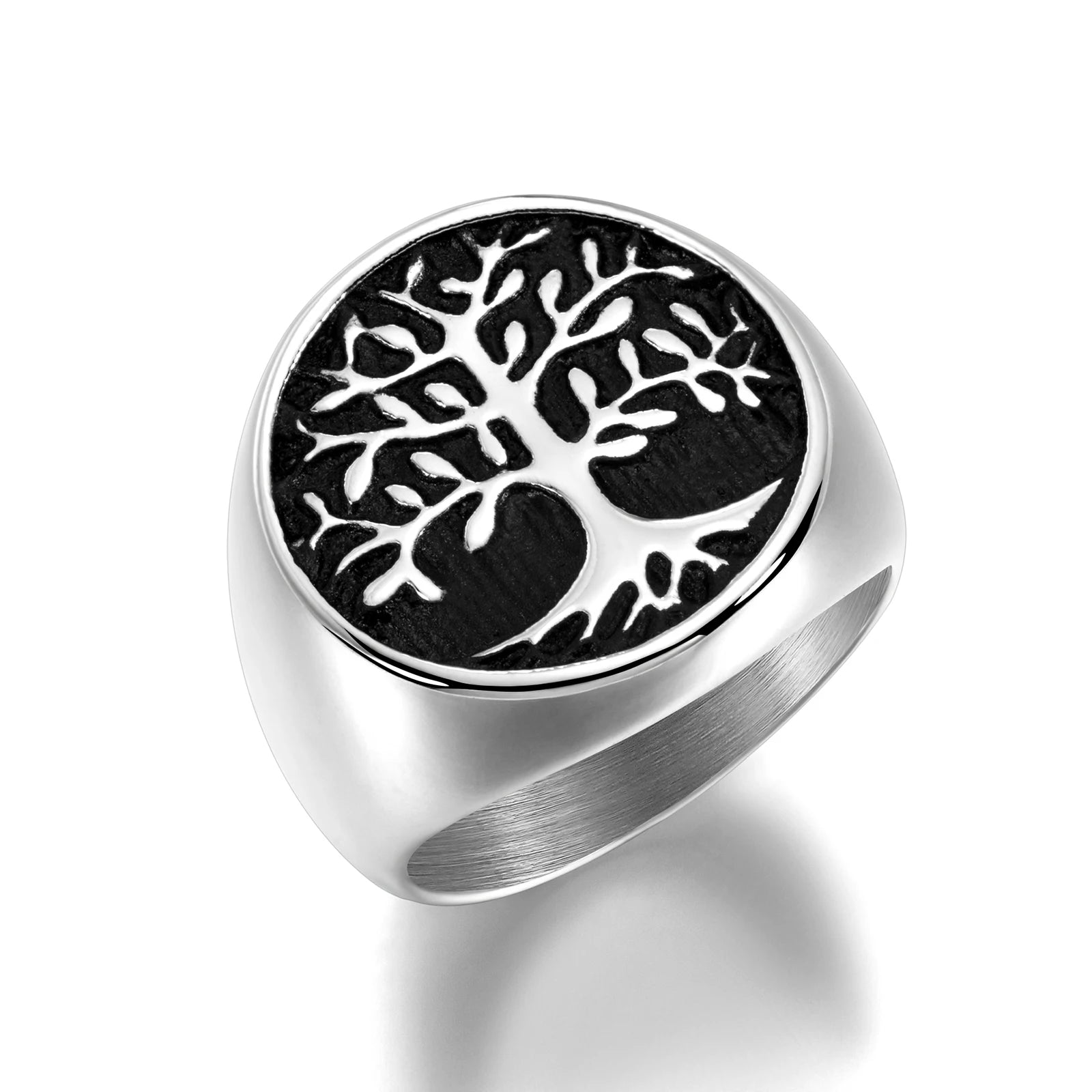 Fashion Fine Man Ring Jewelry Silver Tree of Life Ring 316L Stainless Steel Ring for Man